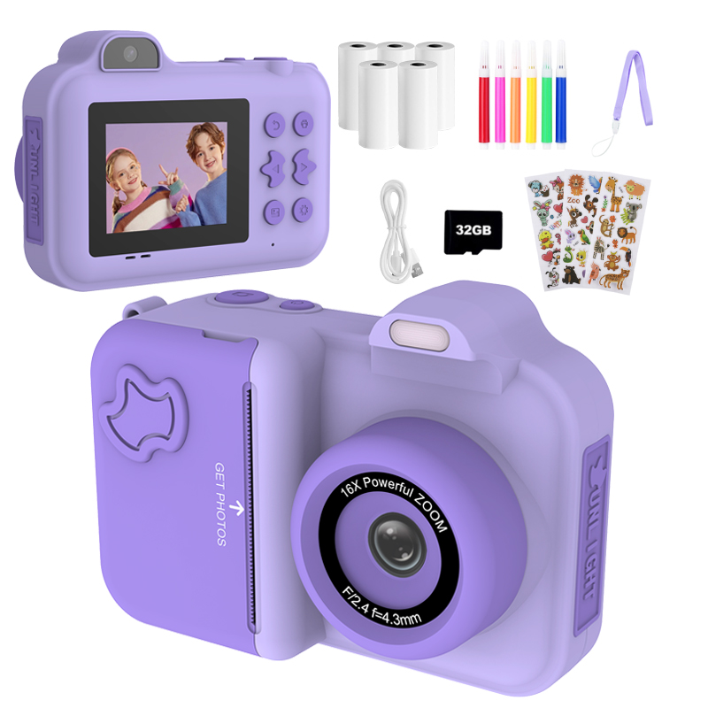Kids Education Video - Crianças câmera digital impressão instantânea para