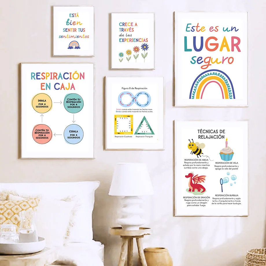 Educação espanhola lema arco-í - Kids Educational Posters avaliação e preço