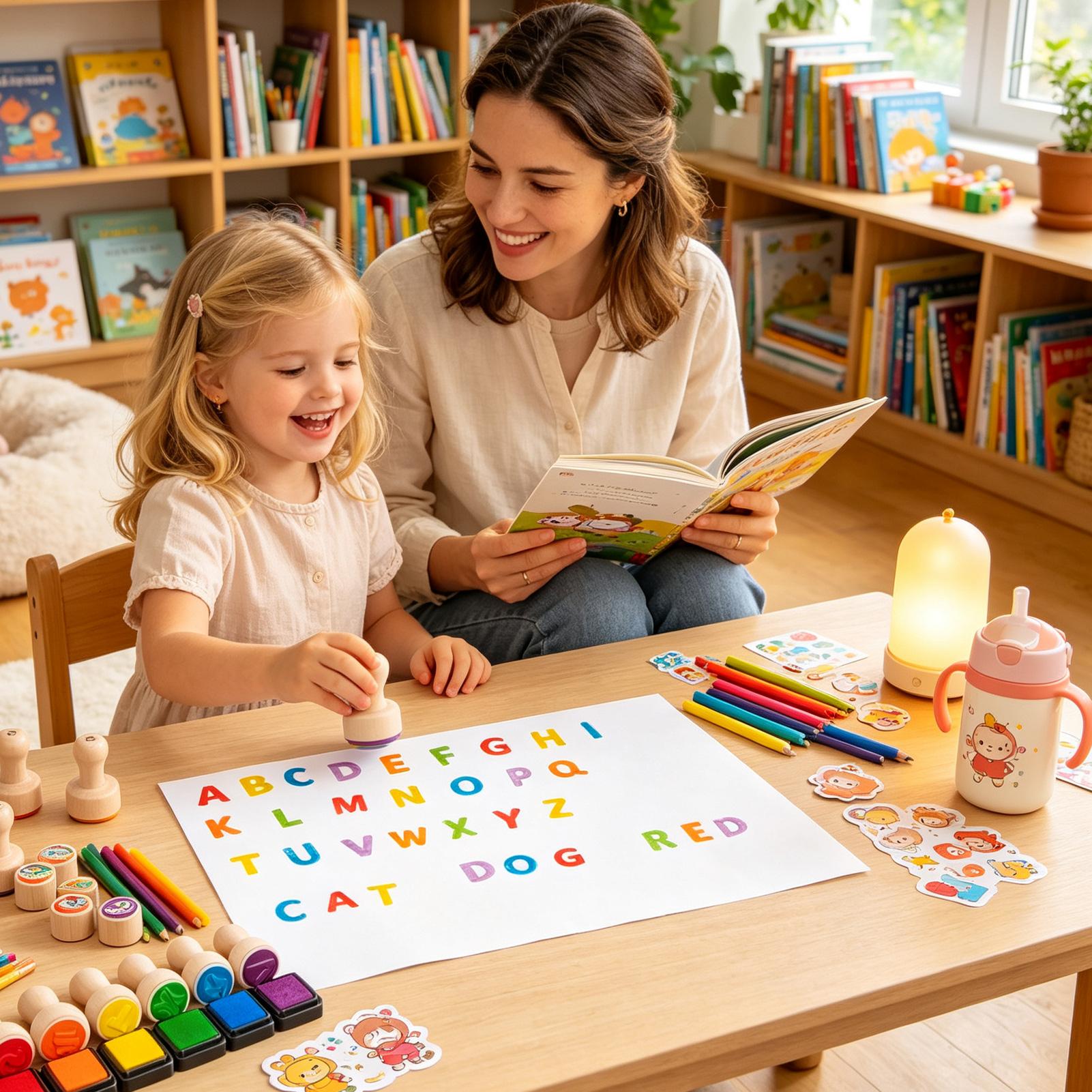 Carimbos de letras para crianç - Kids Education Desk avaliação e preço