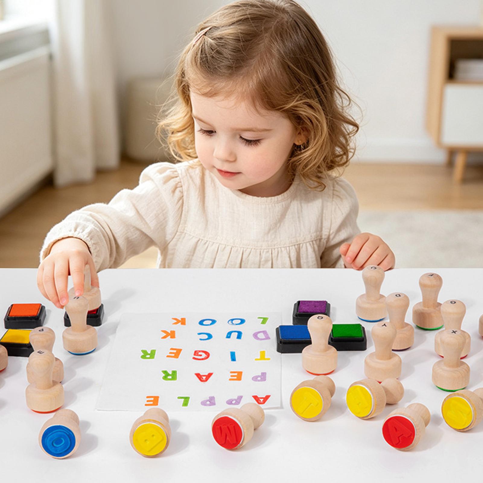 Carimbos de letras para crianç - Kids Education Desk avaliação e preço