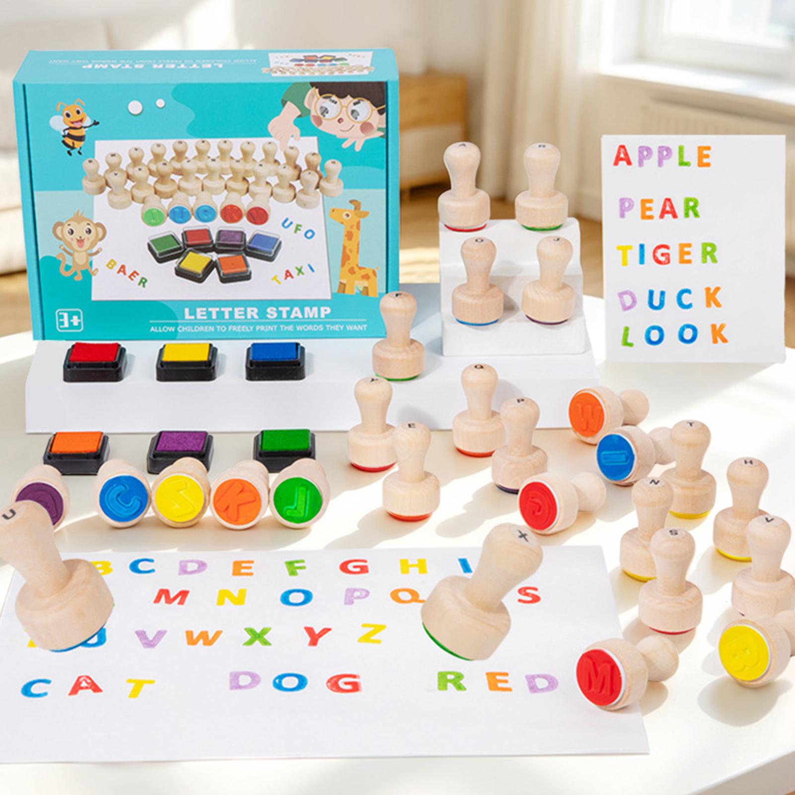 Carimbos de letras para crianç - Kids Education Desk avaliação e preço