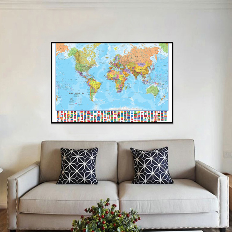 Mapa mundi a2 59*42cm com band - Kids Educational Posters avaliação e preço
