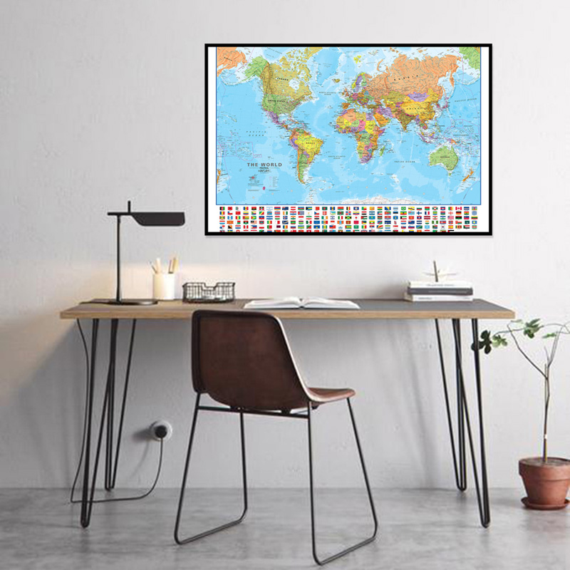 Mapa mundi a2 59*42cm com band - Kids Educational Posters avaliação e preço