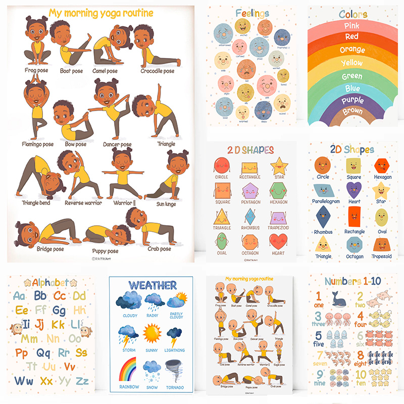 Pintura em tela 2D (Montessori - Kids Yoga Education avaliação e preço