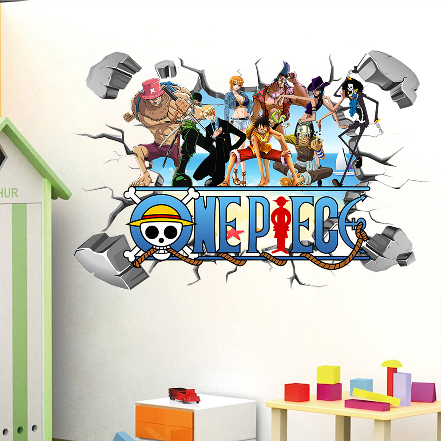 Adesivos de Parede 3D do Luffy - Kids Education Quotes avaliação e preço