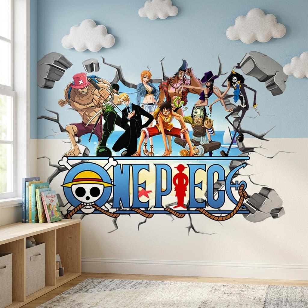 Adesivos de Parede 3D do Luffy - Kids Education Quotes avaliação e preço