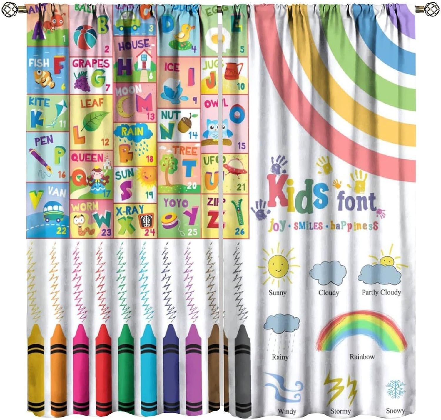 Cortinas Infantis com Alfabeto - Kids Education In Japan avaliação e preço