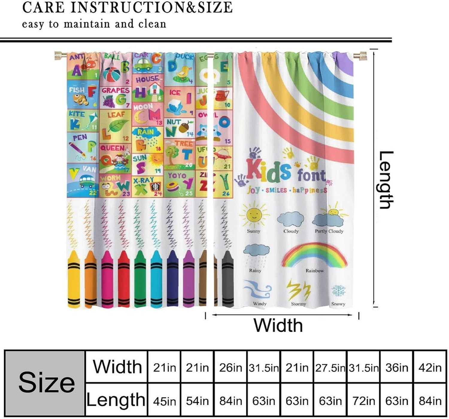Cortinas Infantis com Alfabeto - Kids Education In Japan avaliação e preço