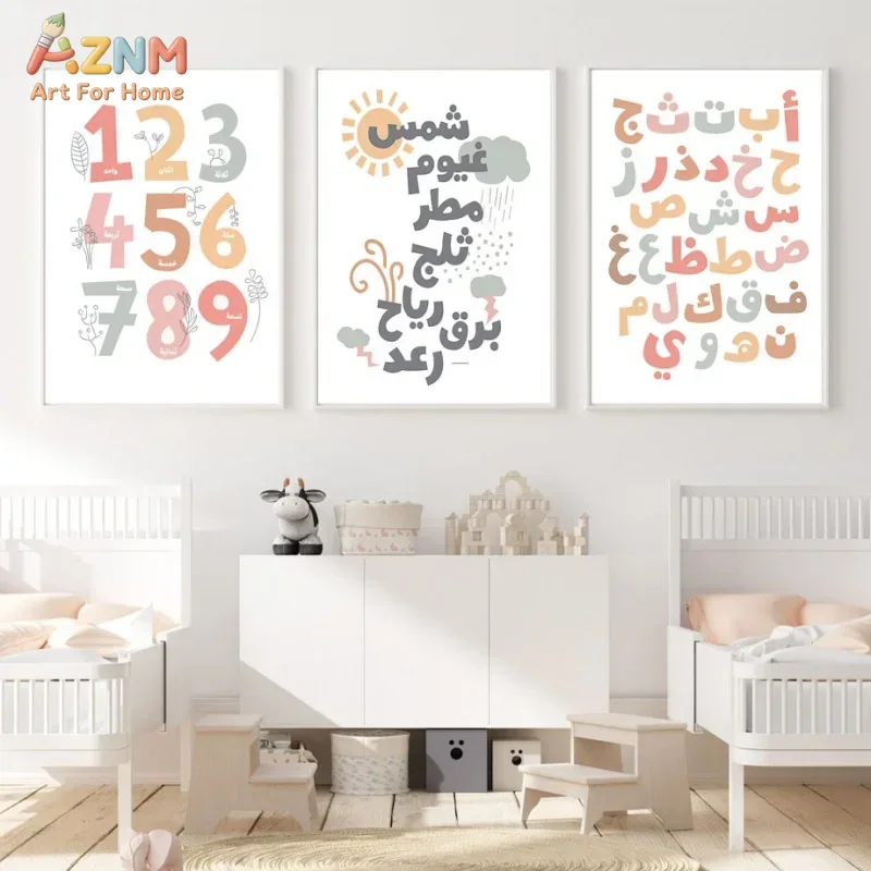 Arte de Parede Árabe em Inglês - Kids Educational Posters avaliação e preço